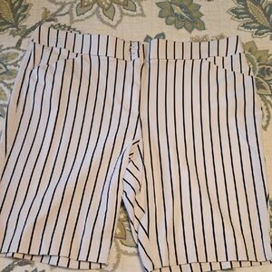 Chico's White Shorts with Black Pinstripes